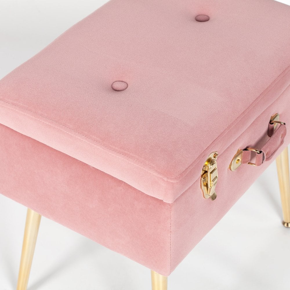 Pink Suitcase Stool With Legs