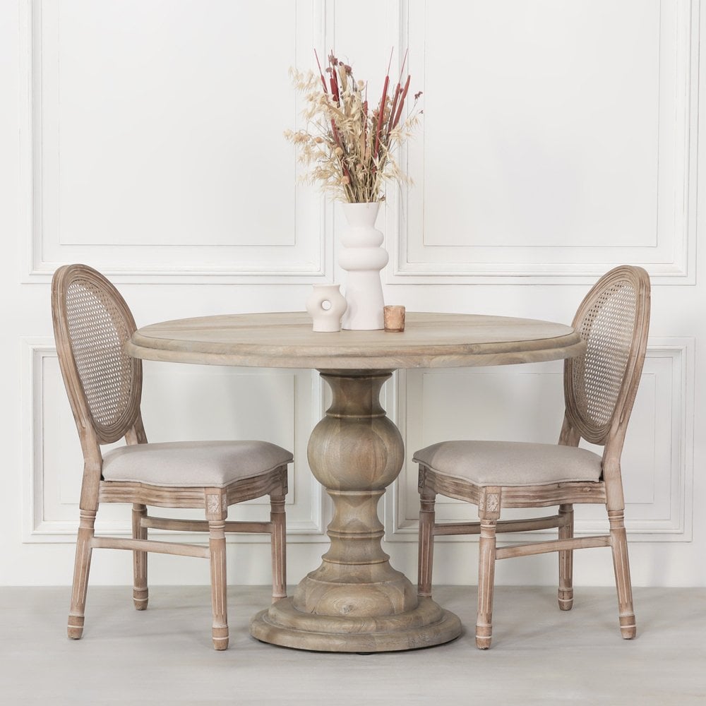 Rustic Wooden Round Dining Table