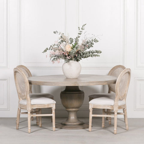 Rustic Wooden Round Dining Table
