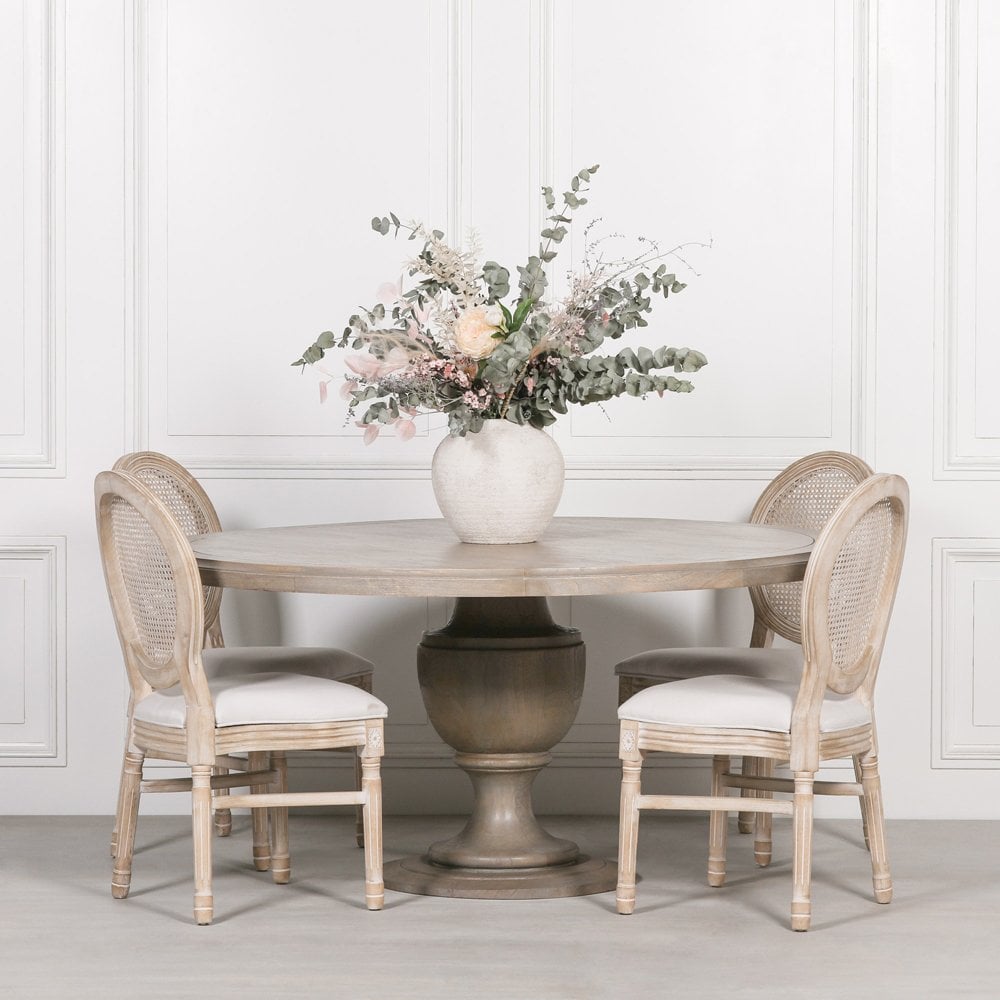 Rustic Wooden Round Dining Table