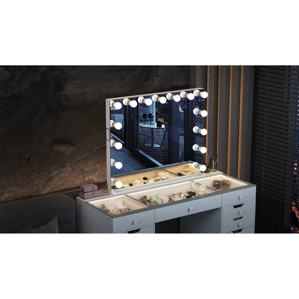 Vanity Station with Hollywood Mirror