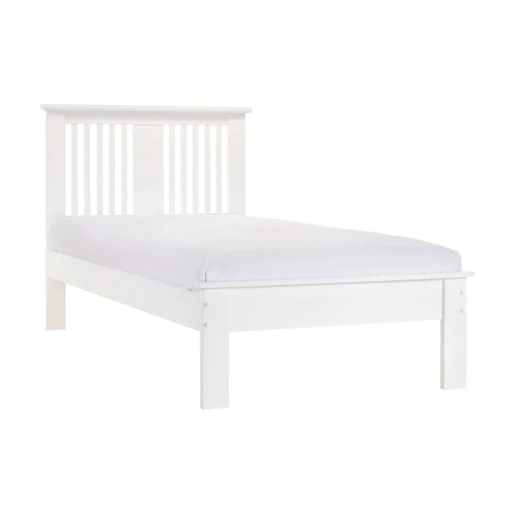 Hanna Slatted Bed - White