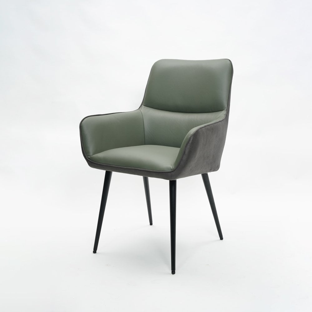 Rebecca Dining Chair Basil Green leather