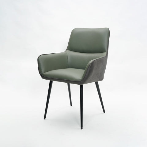 Rebecca Dining Chair Basil Green leather