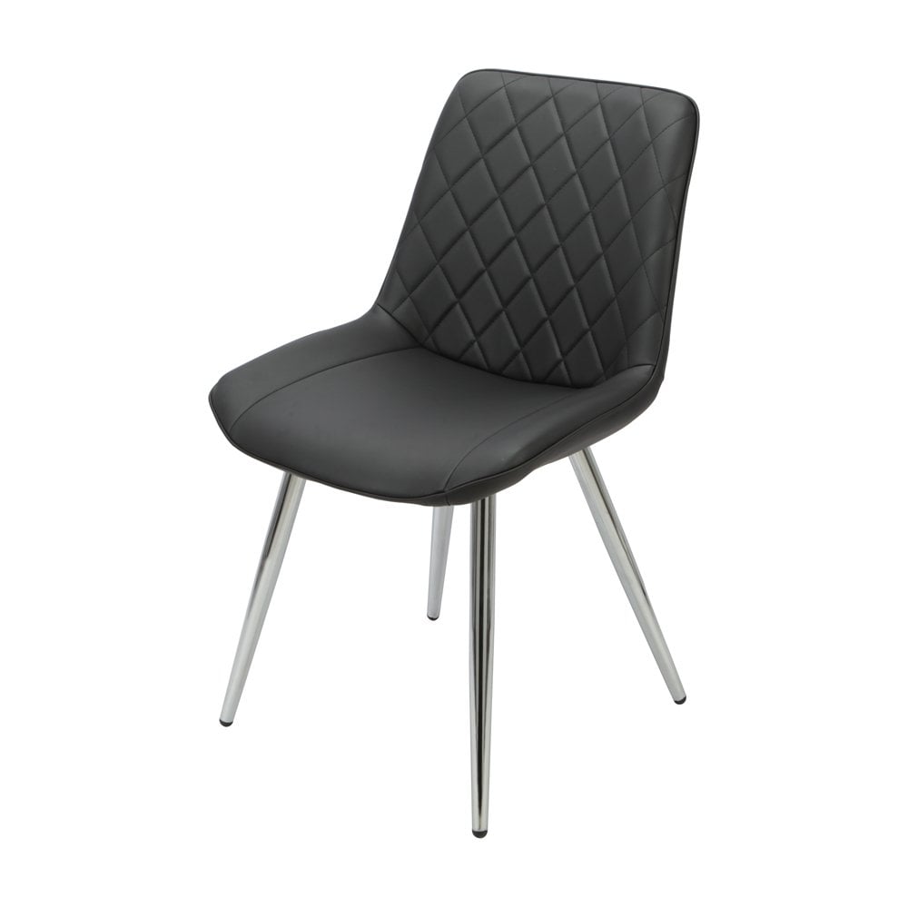 Silvia Dining Chair Black - Chrome Legs