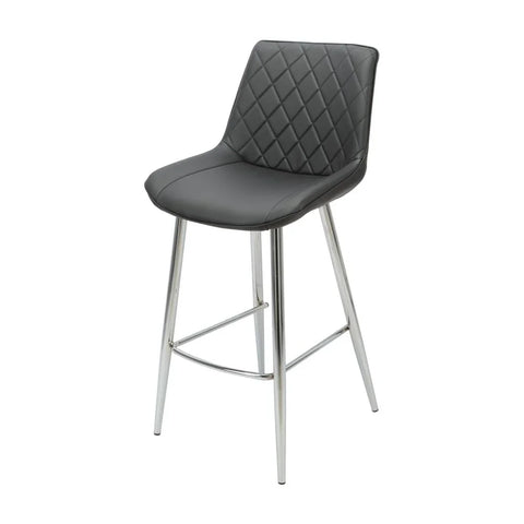 Silvia Bar Stool Black - Chrome Legs Seat Height 720mm