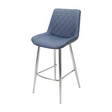 Silvia Bar Stool Blue - Chrome Legs Seat Height 720mm