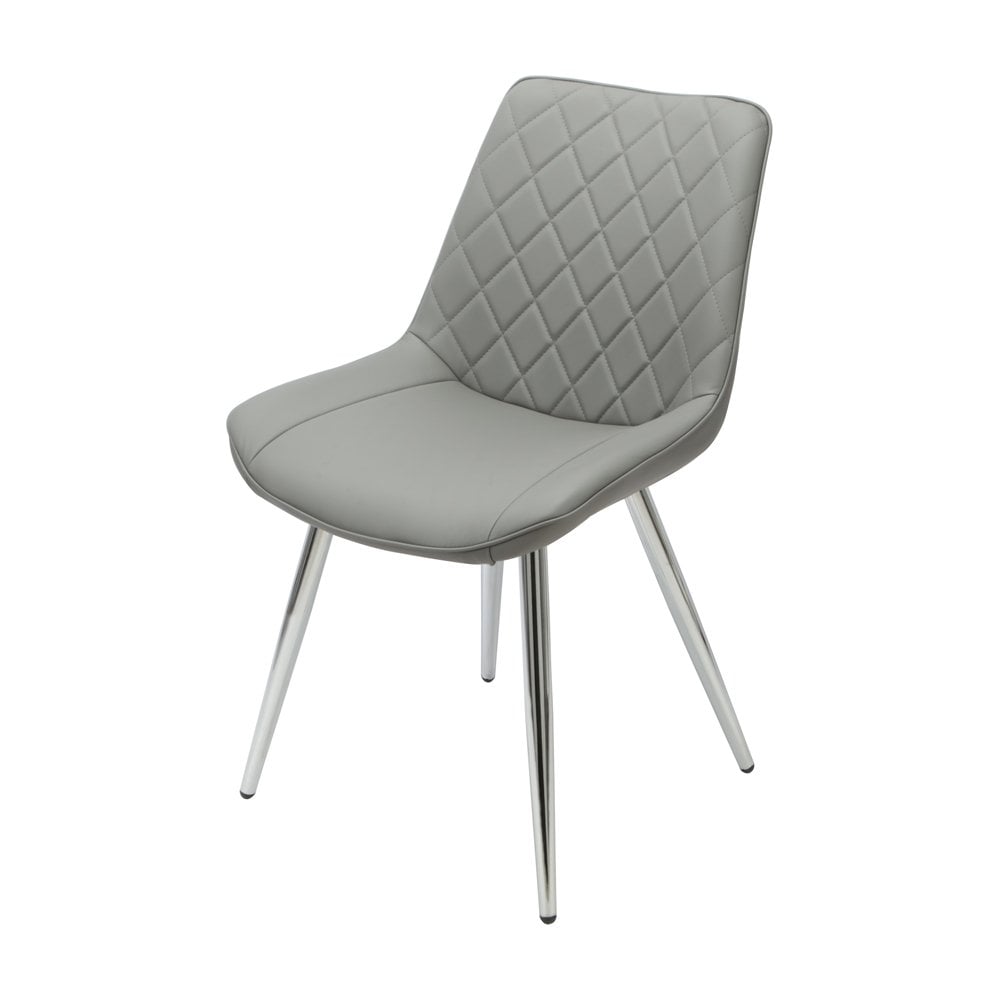 Silvia Dining Chair Grey - Chrome Legs
