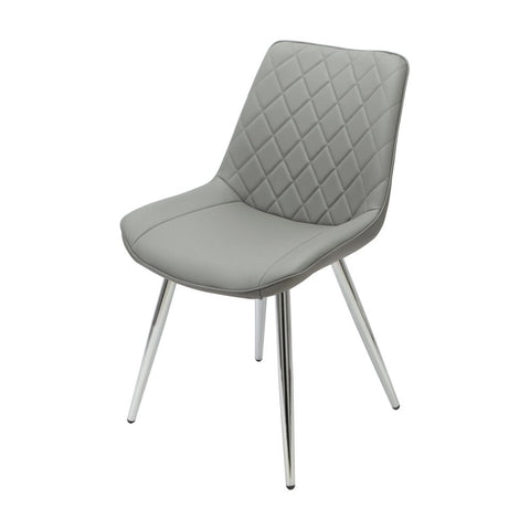 Silvia Dining Chair Grey - Chrome Legs