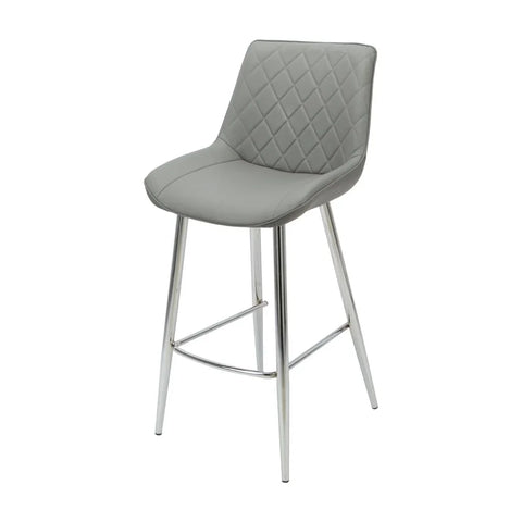 Silvia Bar Stool Grey - Chrome Legs Seat Height 720mm