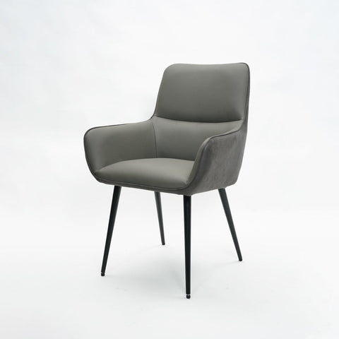 Rebecca Dining Chair Grey Leather