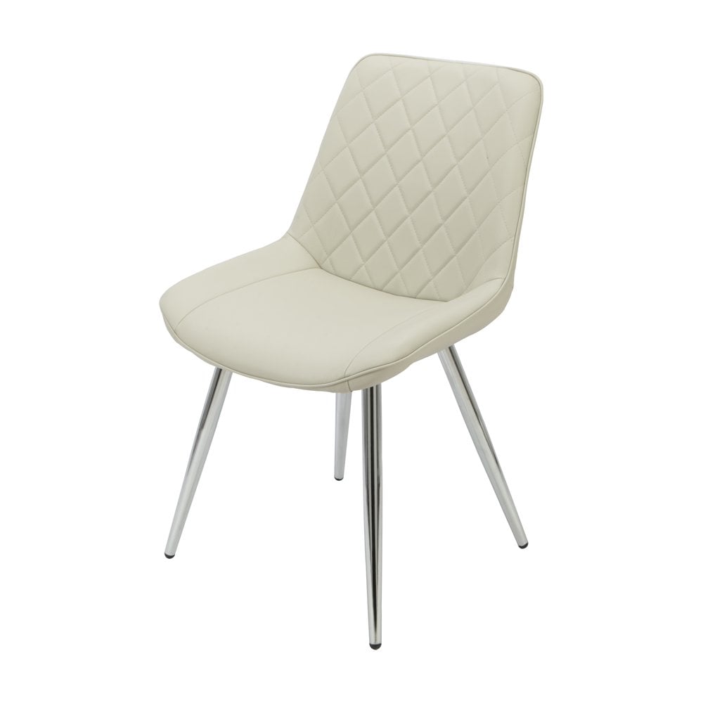 Silvia Dining Chair Taupe - Chrome Legs