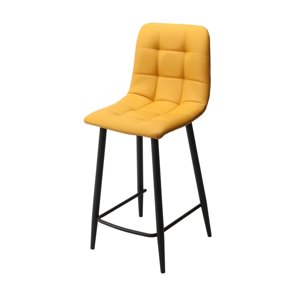 Fredrik Yellow Bar Stool PU Seat Height 650mm