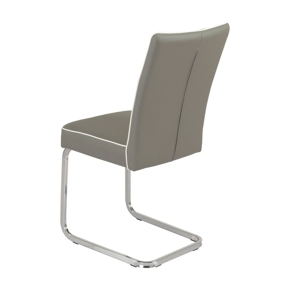 Bamberg Grey Dining Chair - White piping