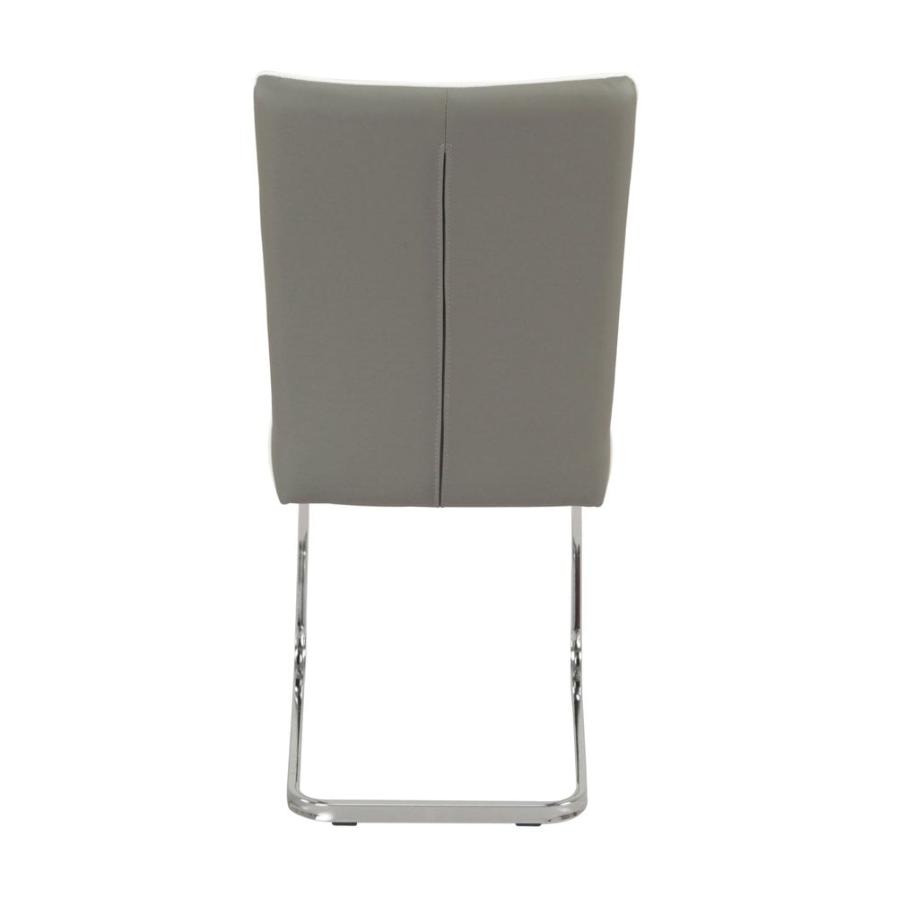 Bamberg Grey Dining Chair - White piping
