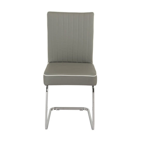 Bamberg Grey Dining Chair - White piping