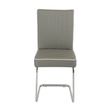 Bamberg Grey Dining Chair - White piping