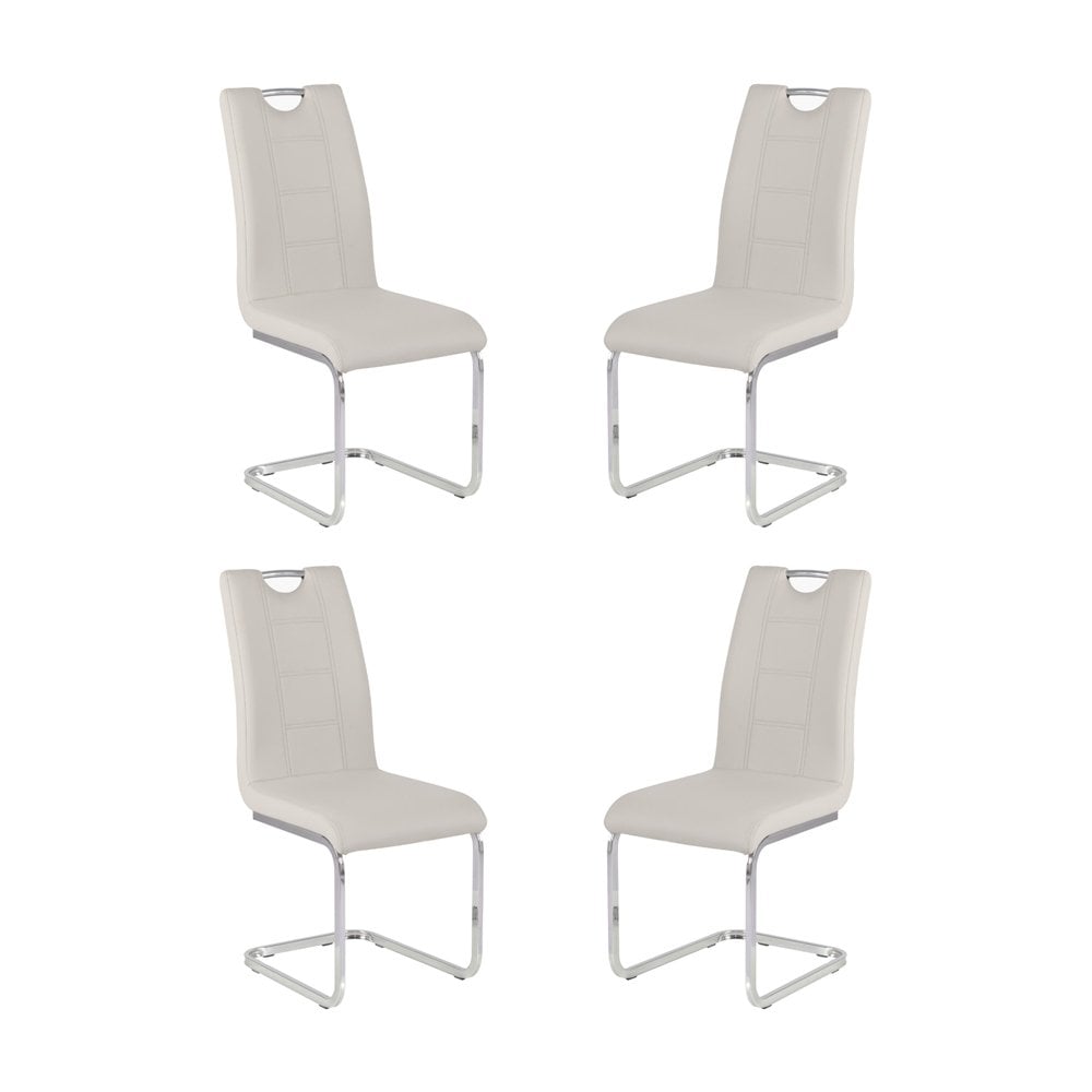 Rimini Dining Chairs Dark Grey PU Seat