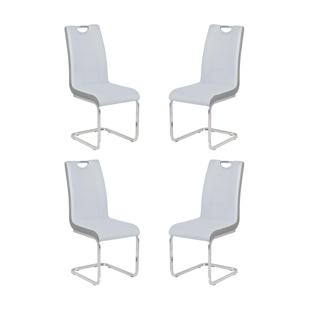 Rimini Dining Chairs Dark Grey PU Seat