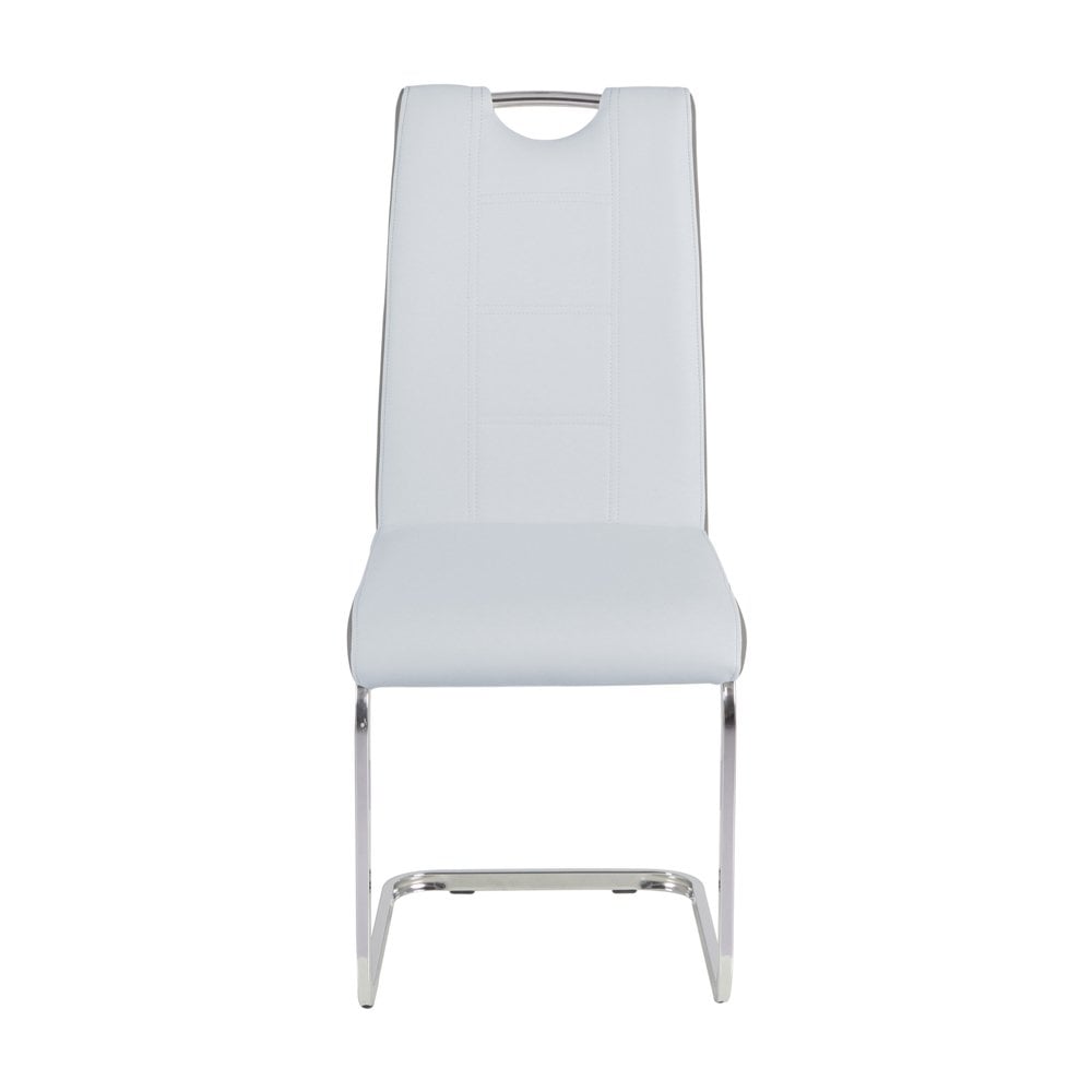Rimini Dining Chairs Dark Grey PU Seat