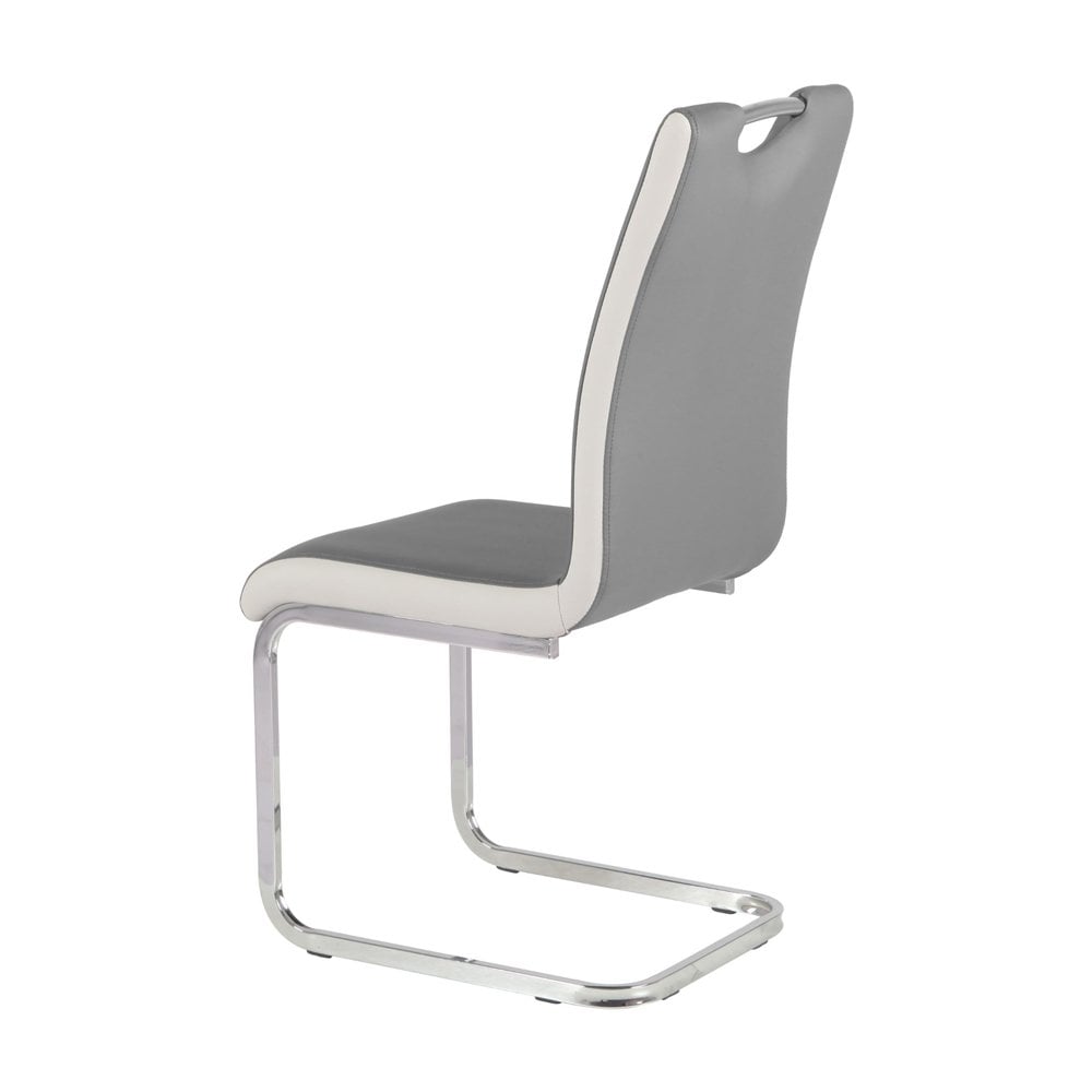 Rimini Dining Chairs Dark Grey PU Seat