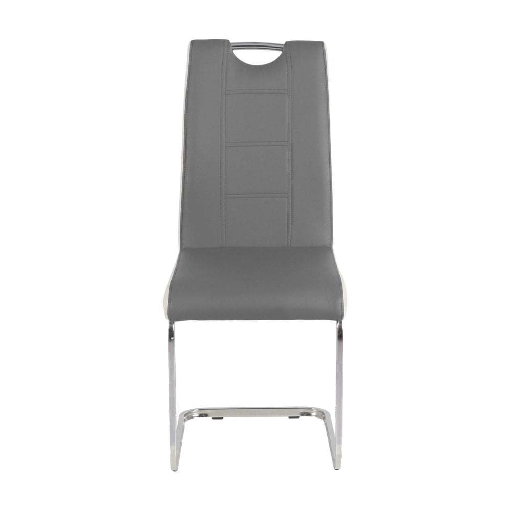 Rimini Dining Chairs Dark Grey PU Seat