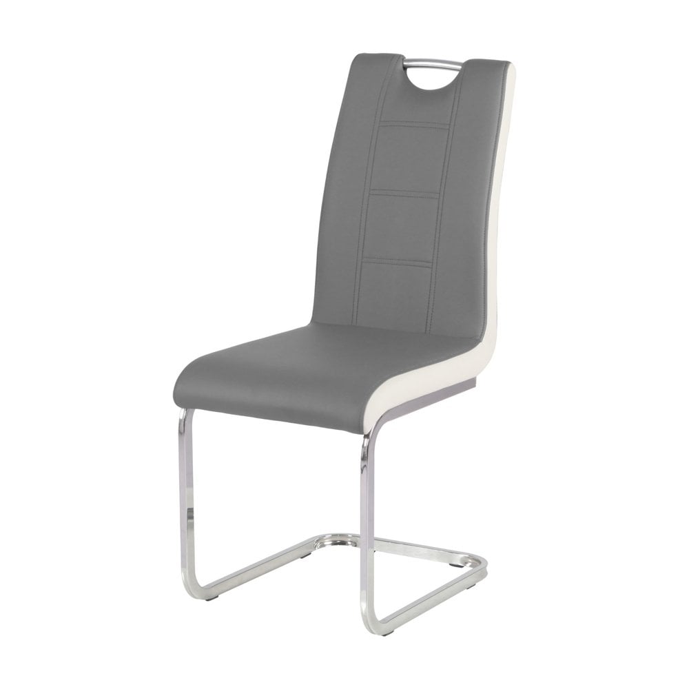Rimini Dining Chairs Dark Grey PU Seat