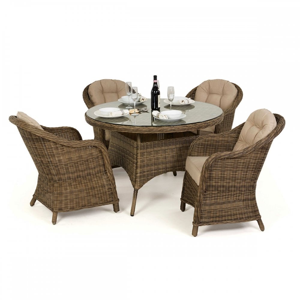 Winchester 4 Seat Round Dining Set with Heritage Chairs