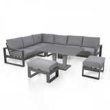 Amalfi Large Corner Dining Set with Rectangular Rising Table