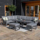Amalfi Large Corner Dining Set with Rectangular Rising Table