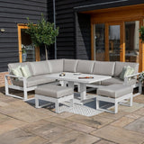 Amalfi Large Corner Dining Set with Rectangular Rising Table