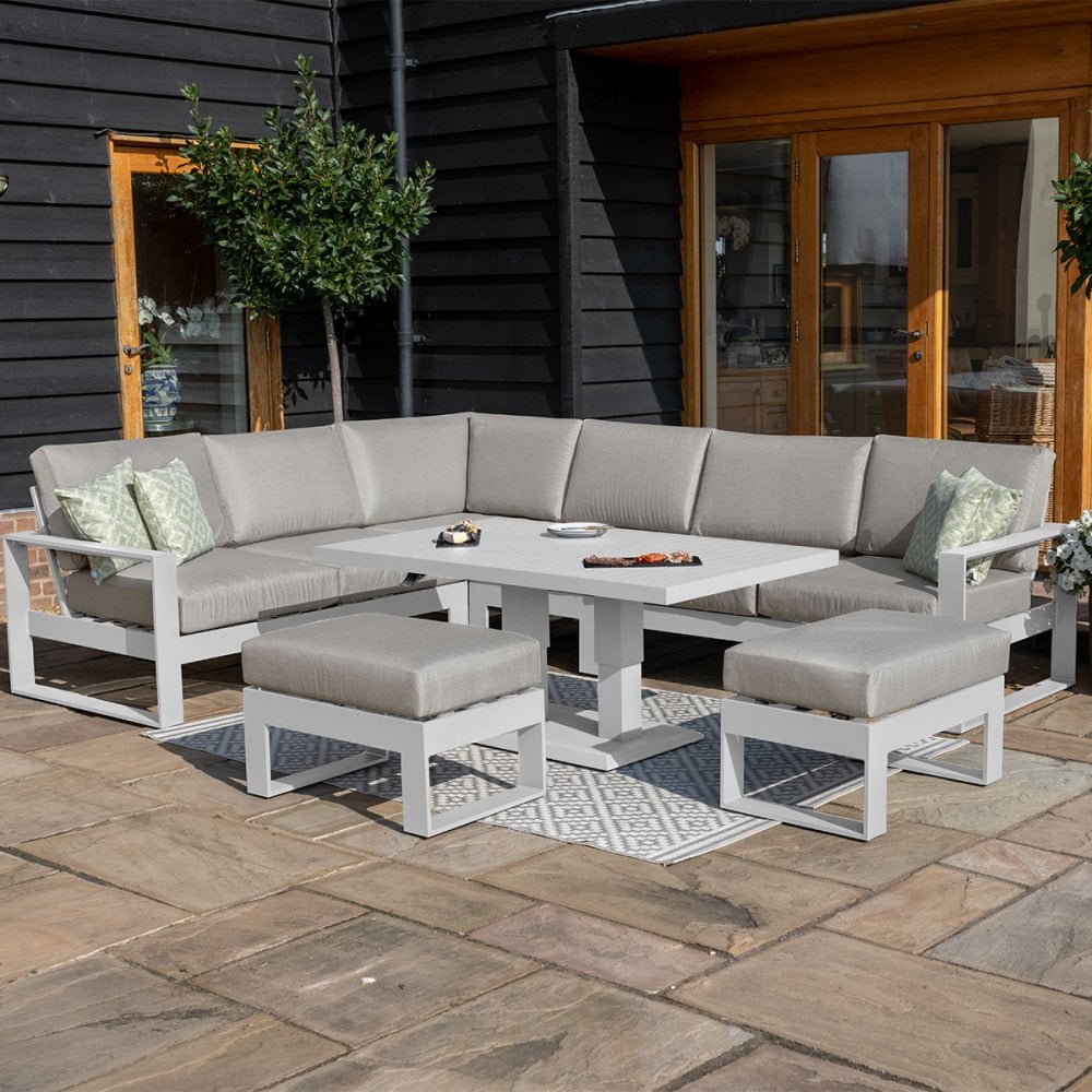 Amalfi Large Corner Dining Set with Rectangular Rising Table