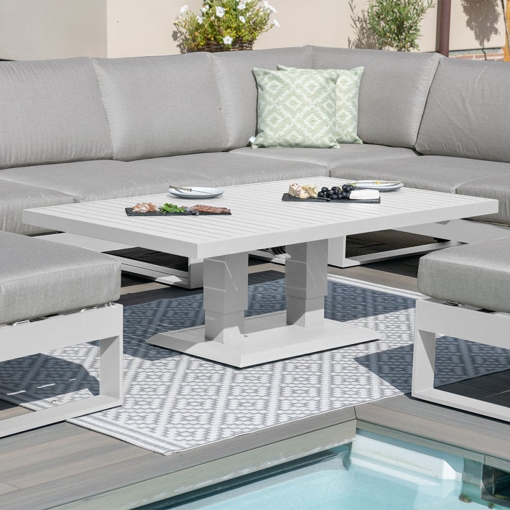Amalfi Large Corner Dining Set with Rectangular Rising Table