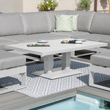 Amalfi Large Corner Dining Set with Rectangular Rising Table