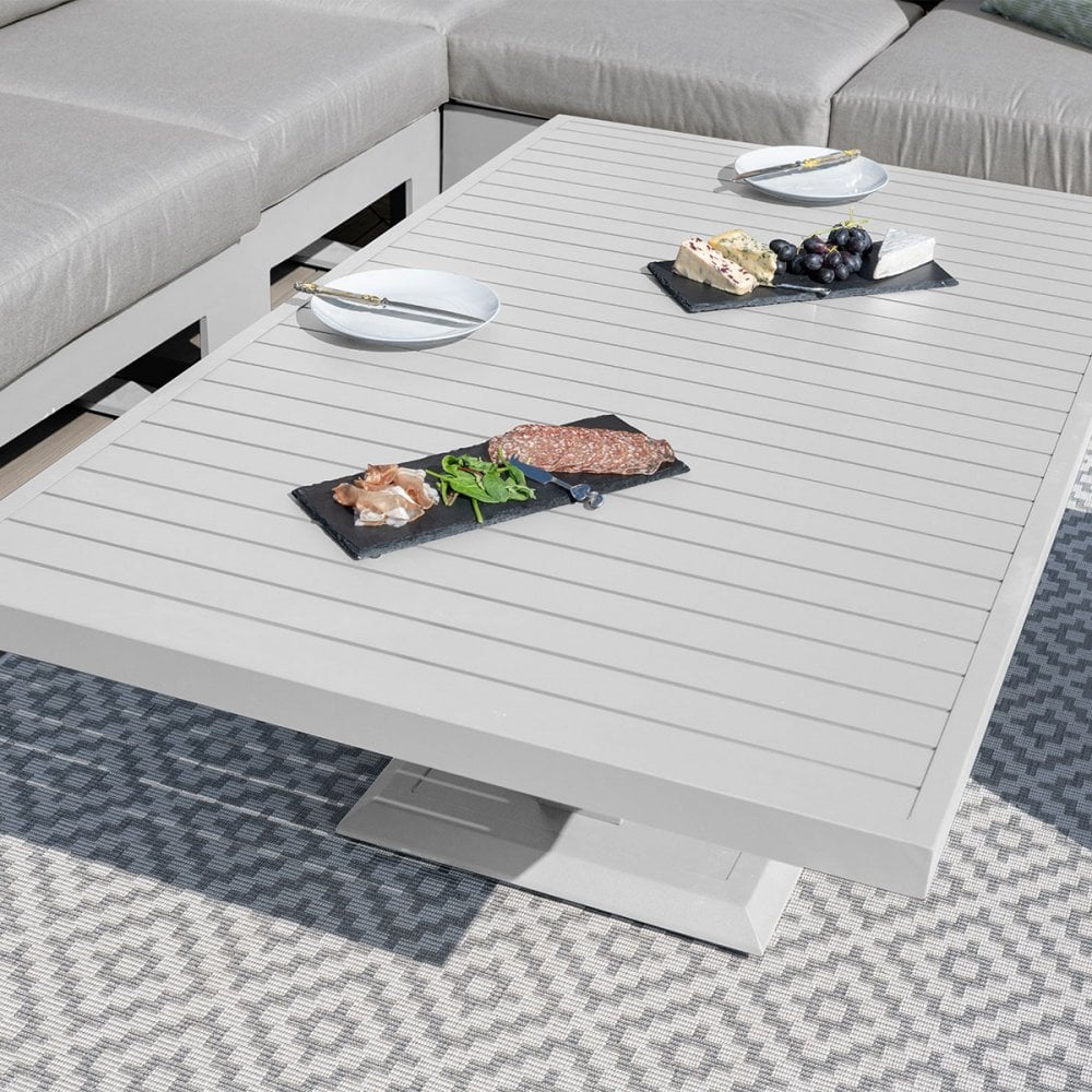 Amalfi Large Corner Dining Set with Rectangular Rising Table