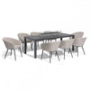 Ambition 8 Seat Rectangular Fire Pit Dining Set