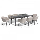 Ambition 8 Seat Rectangular Fire Pit Dining Set