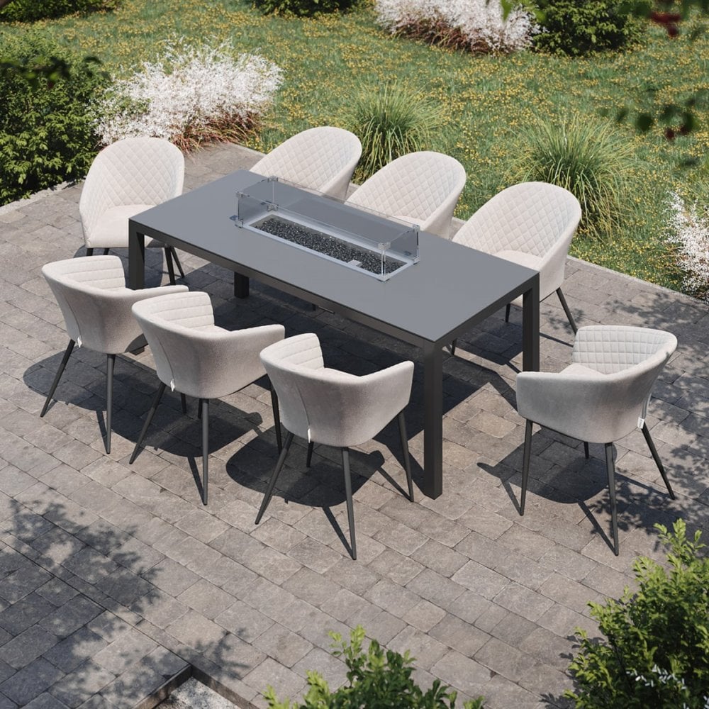 Ambition 8 Seat Rectangular Fire Pit Dining Set