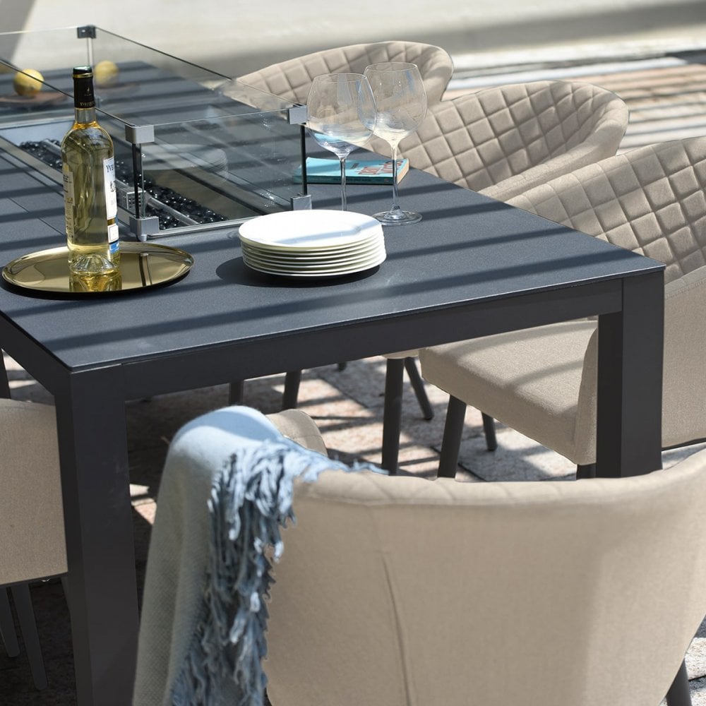 Ambition 8 Seat Rectangular Fire Pit Dining Set