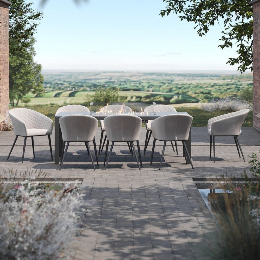 Ambition 8 Seat Rectangular Fire Pit Dining Set