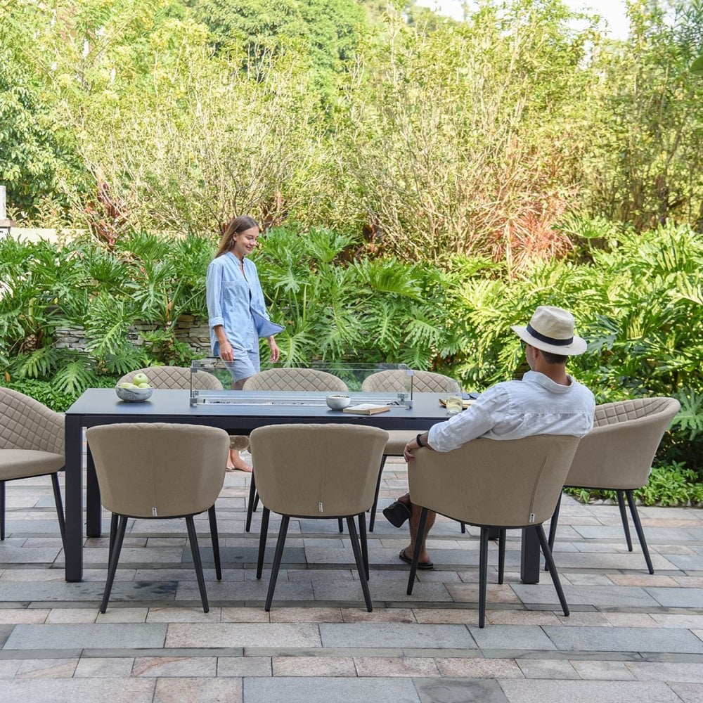 Ambition 8 Seat Rectangular Fire Pit Dining Set