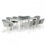Ambition 8 Seat Rectangular Fire Pit Dining Set