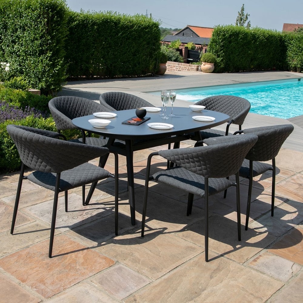 Pebble 6 Seat Oval Dining Set