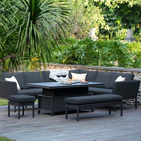 Pulse Left Handed Rectangular Corner Dining Set with Rising Table