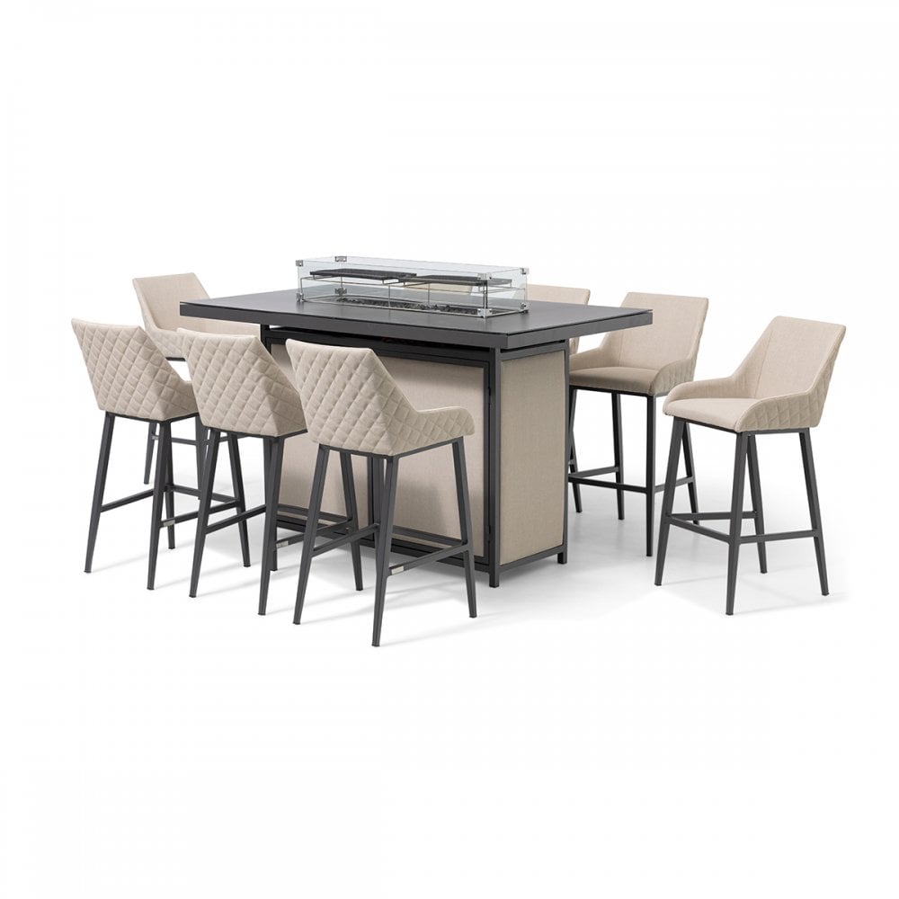 Regal 8 Seat Rectangular Fire Pit Bar Set