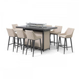 Regal 8 Seat Rectangular Fire Pit Bar Set
