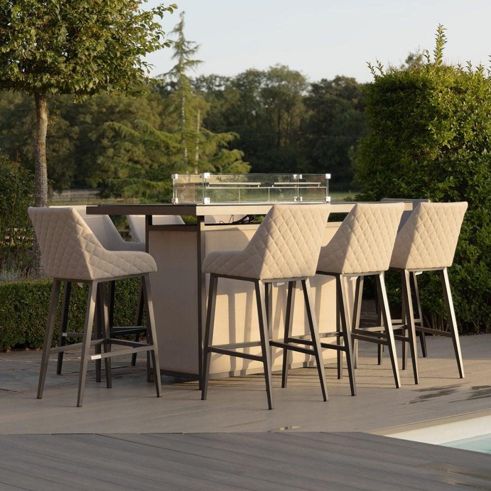 Regal 8 Seat Rectangular Fire Pit Bar Set