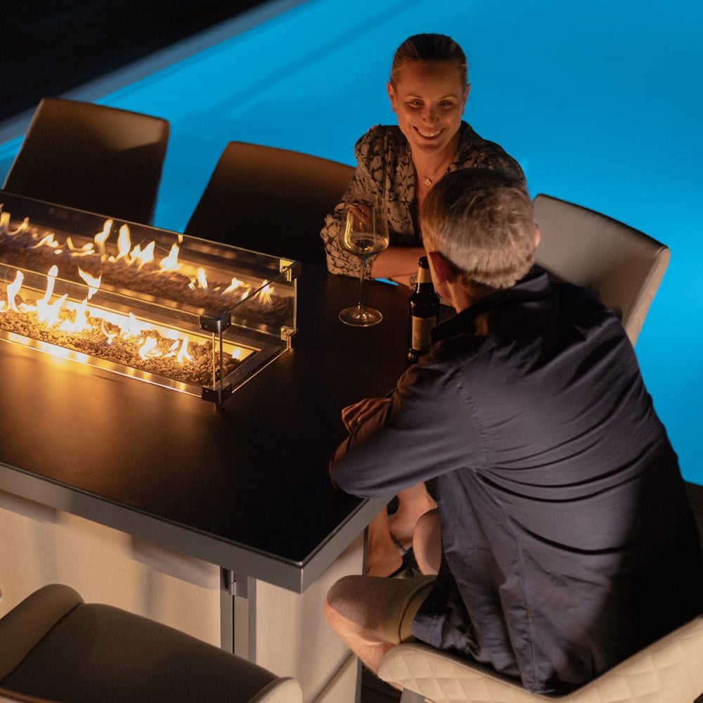 Regal 8 Seat Rectangular Fire Pit Bar Set
