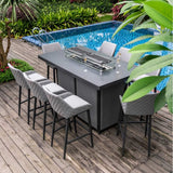 Regal 8 Seat Rectangular Fire Pit Bar Set