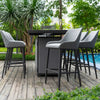Regal 8 Seat Rectangular Fire Pit Bar Set